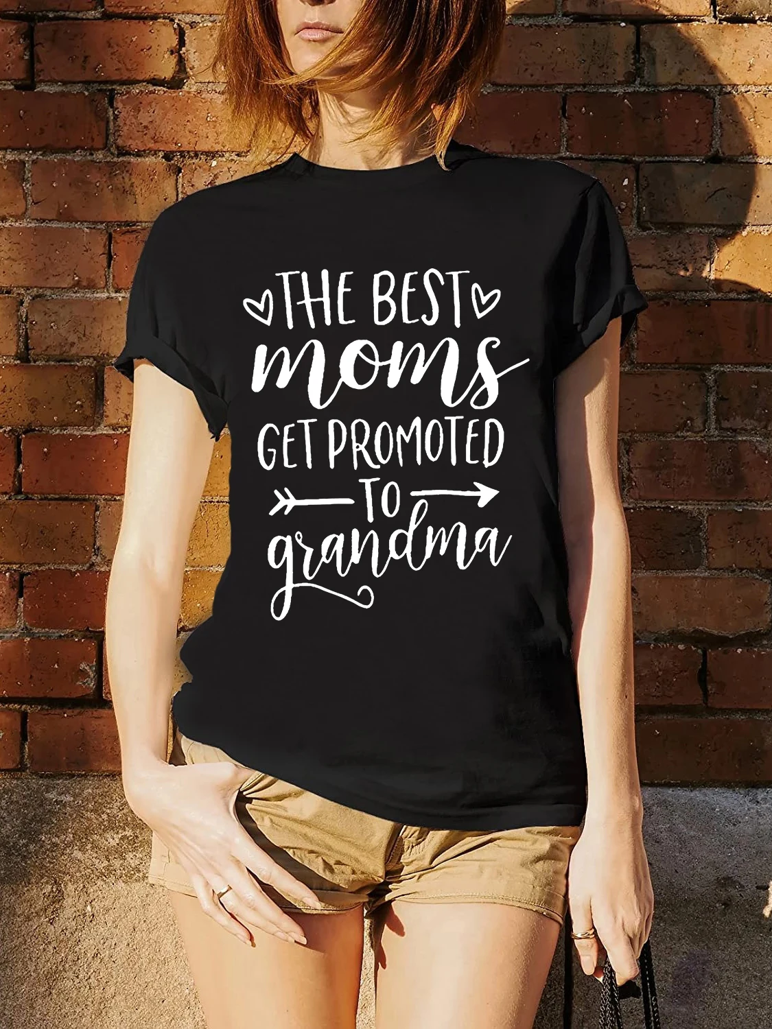 Flc 100% Baumwolle die besten Mütter werden zu Oma Großmutter Geschenke Kleidung Frauen übergroße T-Shirt gedruckt Top Mama lustig befördert