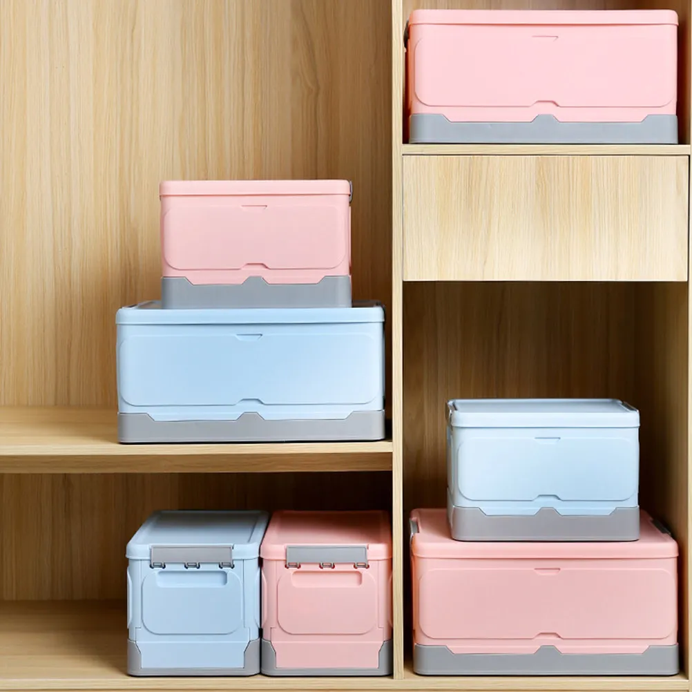 

1Pcs Foldable PP Plastic Storage Box Blue Size L Sundries Organizer Multipurpose Case for Dorm Room Home Office Cosmetics