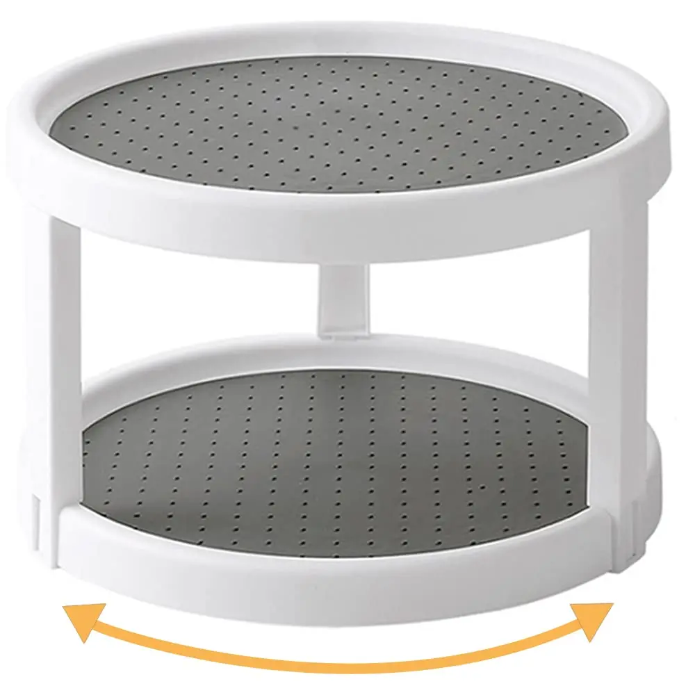 

Lazy Susan Organizer, 2 Tier Non Skid Spice Ra Turntable,360 Degree Rotating Seasoning Organizer, 10-Inch Spinning Organizer