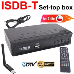 ISDB-T dla Chile Digital TV Decoder 1080P HD Terrestrial Digital Video Broadcasting TV Receiver z kablem interfejsu HDMI RCA