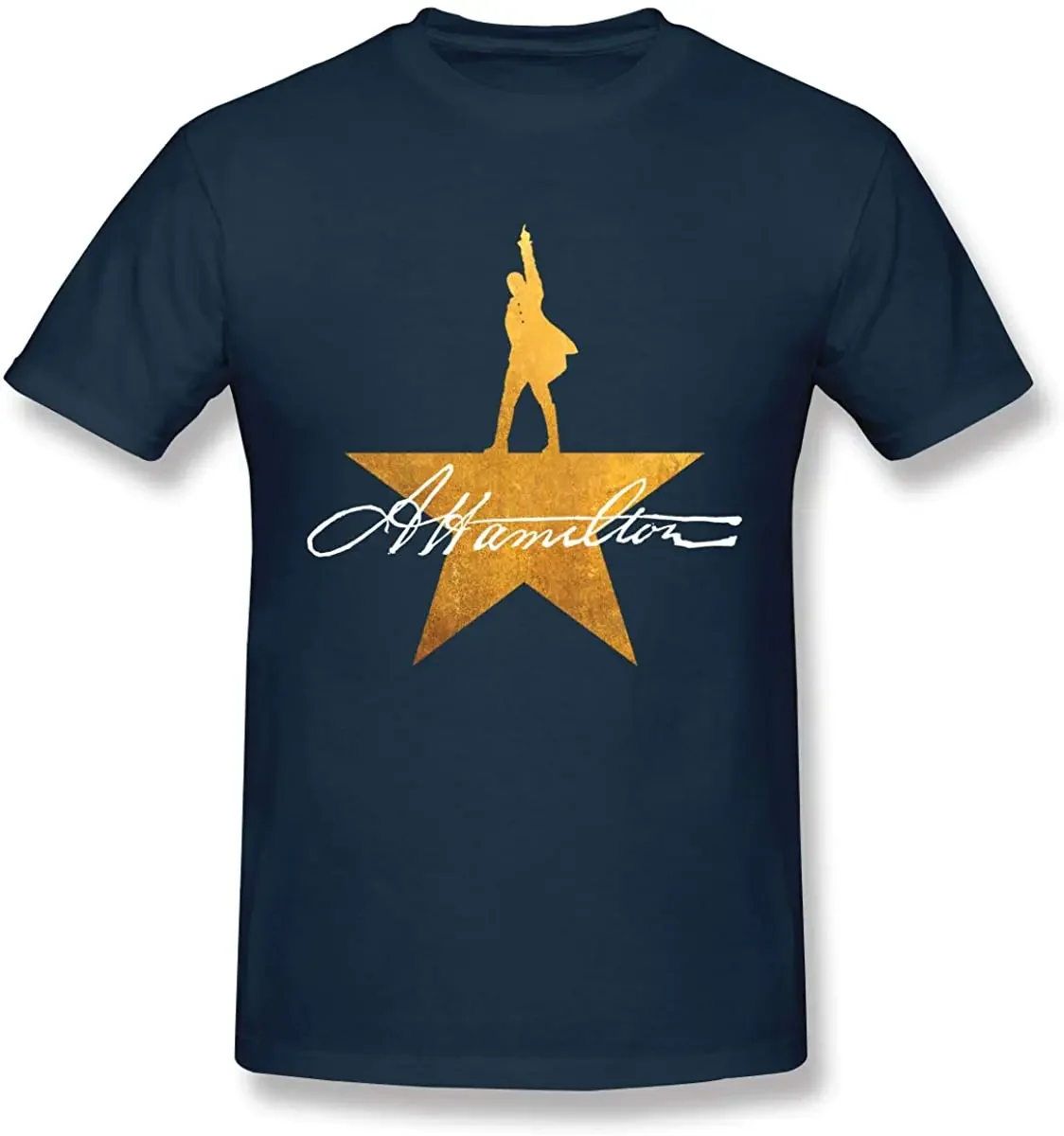 American Musical Golden Star Hamilton Autograph T-Shirt 100% Cotton O-Neck Summer Short Sleeve Casual Mens T-shirt Size S-3XL