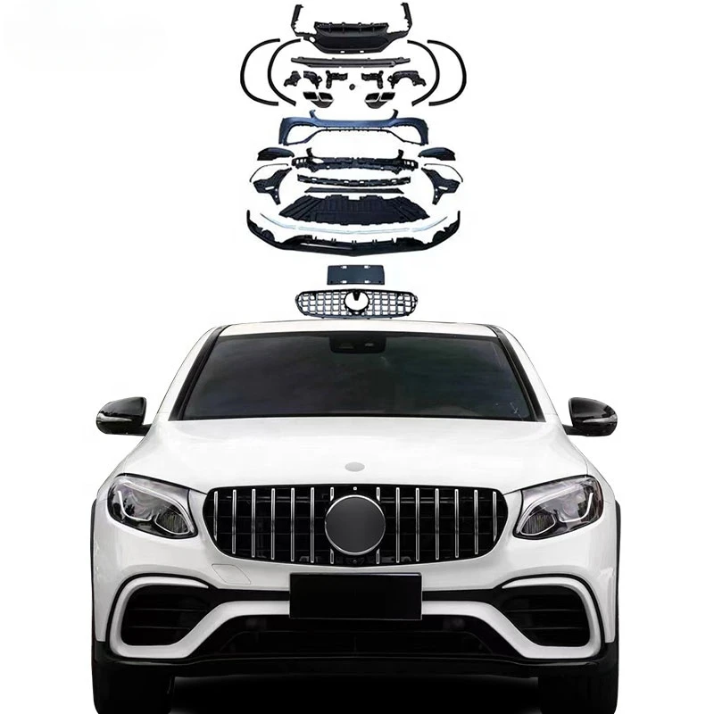 CLY Car Bumpers For Benz GLC Coupe C253 GLC300 GLC260 Facelift GLC63 AMG Grill Inner Lining Rear Lip Pipe