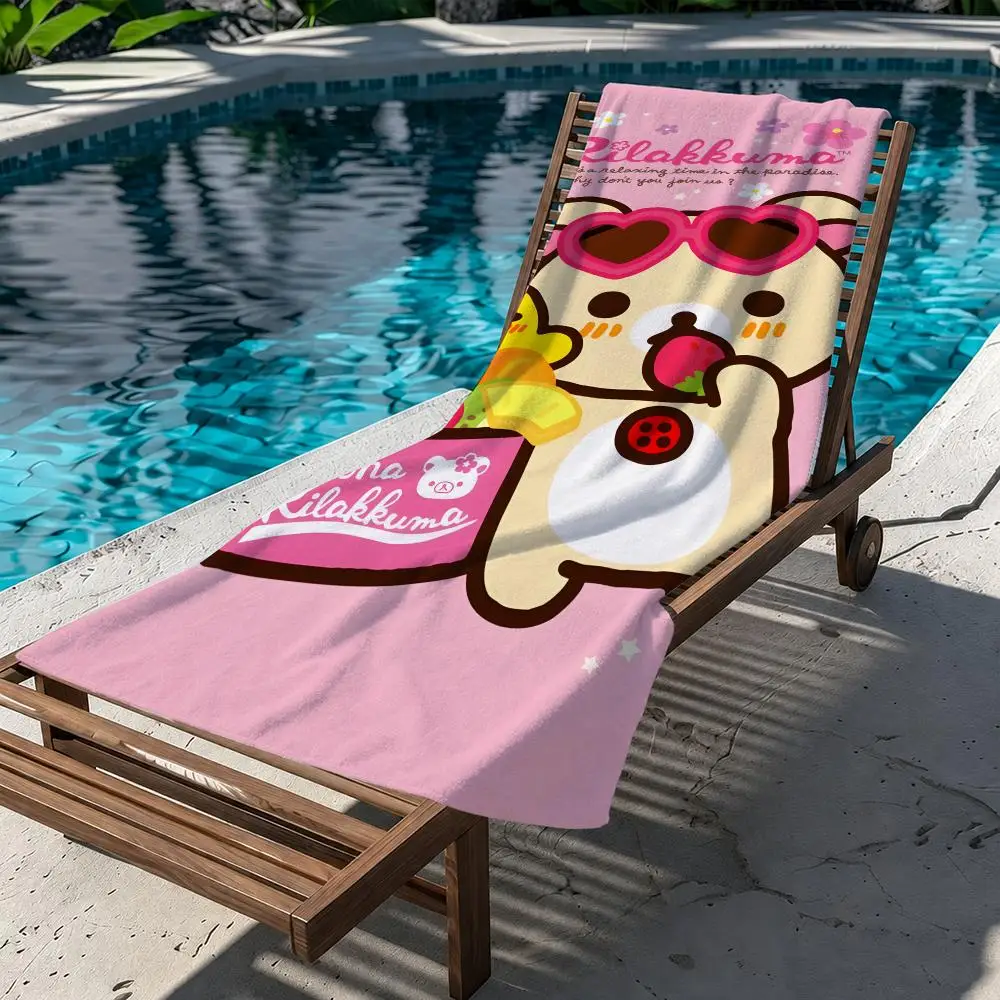 Cartoon R-Rilakkuma Cute Kawaii Towel Thick Absorbent Quick Dry Lint Free Tough Ultra Soft For Swimming Gym Camping Outdoor