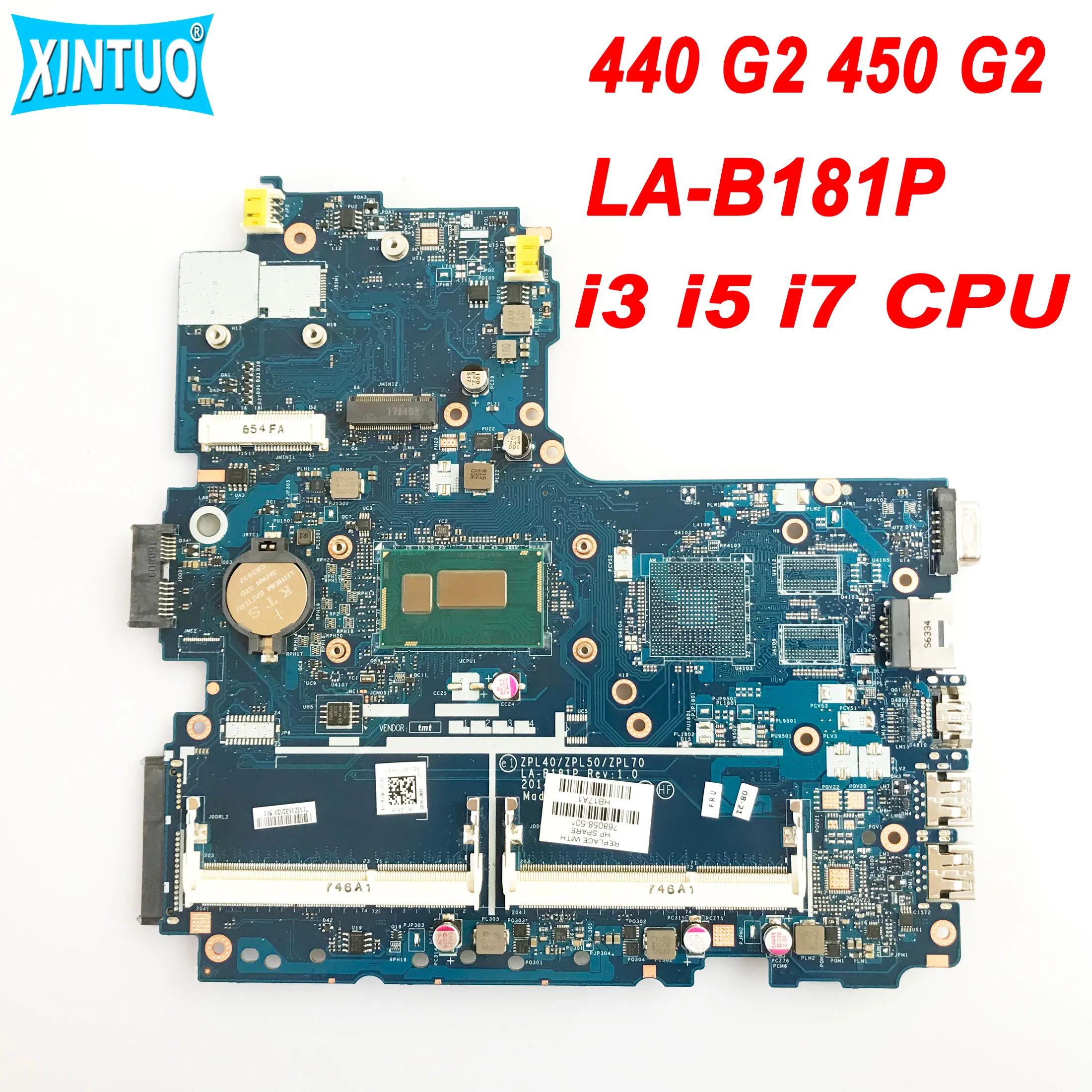 

LA-B181P Original Motherboard for HP Probook 440 G2 450 G2 Laptop Motherboard with i3 i5 i7 CPU DDR3 100% Test Work