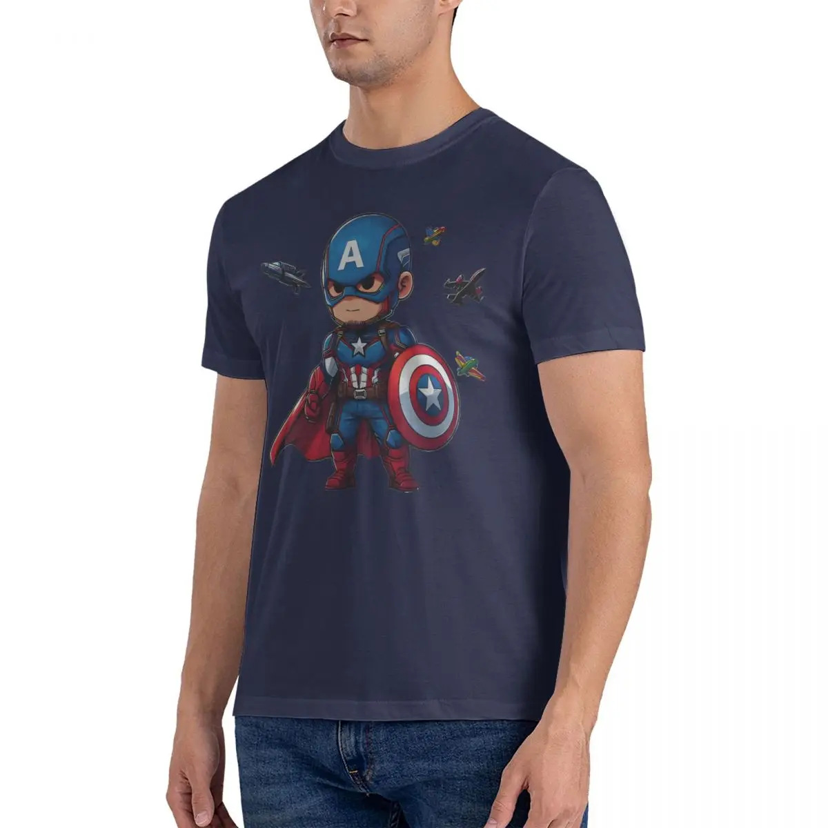 MARVEL Super Hero T-Shirt for Men America Captain Fashion Cotton Tees Round Neck Short Sleeve T Shirts New Arrival Clothing