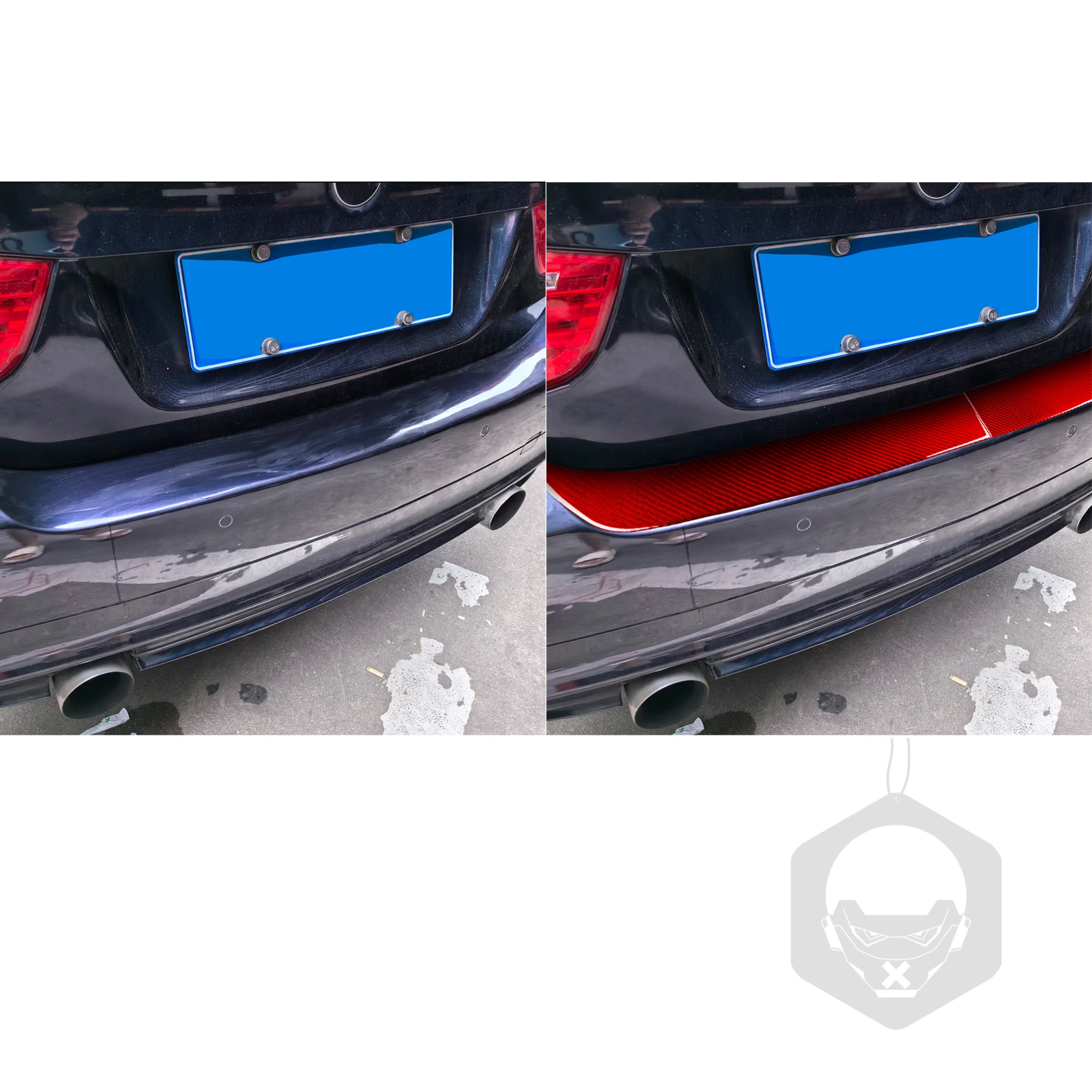For BMW 3 Series E90 2005-2012 Car trunk Panel Cover Trim Red Real Soft Carbon Fiber Interior Accessories Decoration Stickers