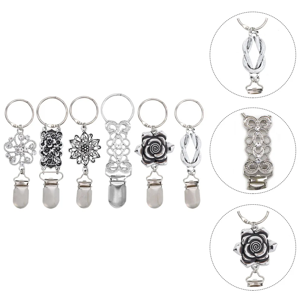 

6pcs Hat Clips for Travel Bucket Hats Sunhats Scarf Gloves Vintage Alloy Flower Bag Organizer Lightweight Portable Hat Keeper