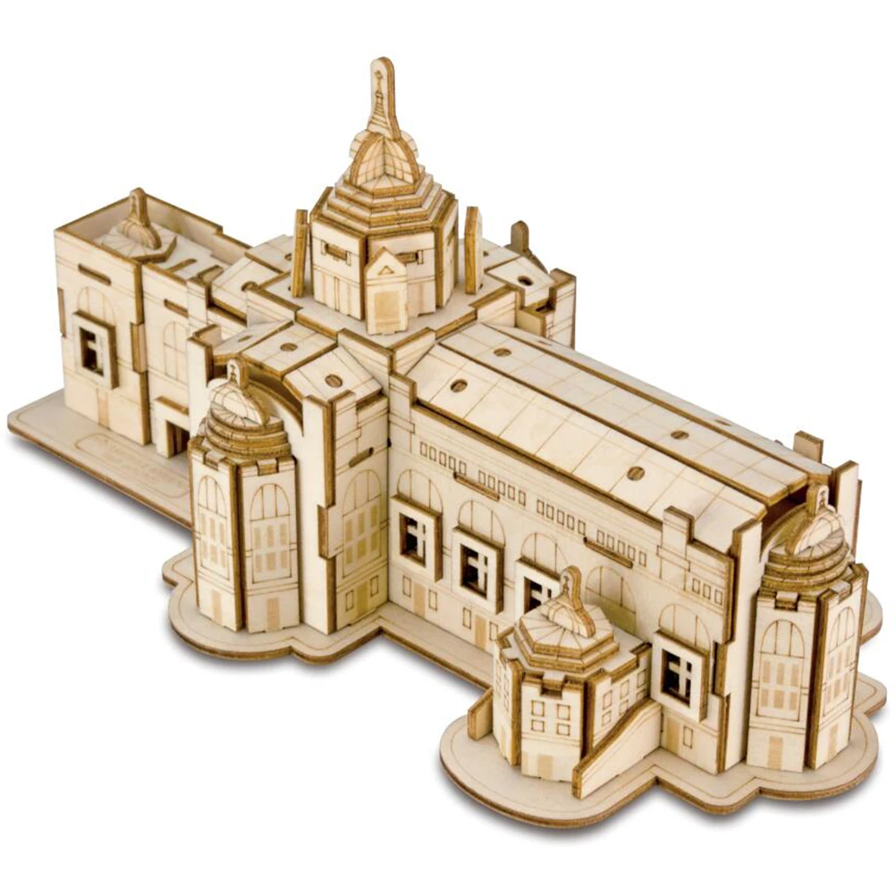 บ้านไม้สไตล์ไทยแบบ 3 มิติ ตัวต่อจิ๊กซอว์เพื่อการศึกษา เป็นมิตรกับสิ่งแวดล้อม ประกอบเองได้ ของขวัญเกมสร้างสรรค์