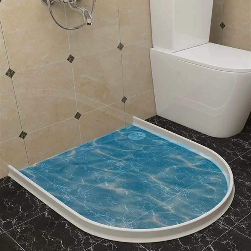 Tiras flexíveis de rolha de água de silicone, separação seca e molhada, barreira de inundação de água, barragem de borracha para chuveiro, banheiro, cozinha