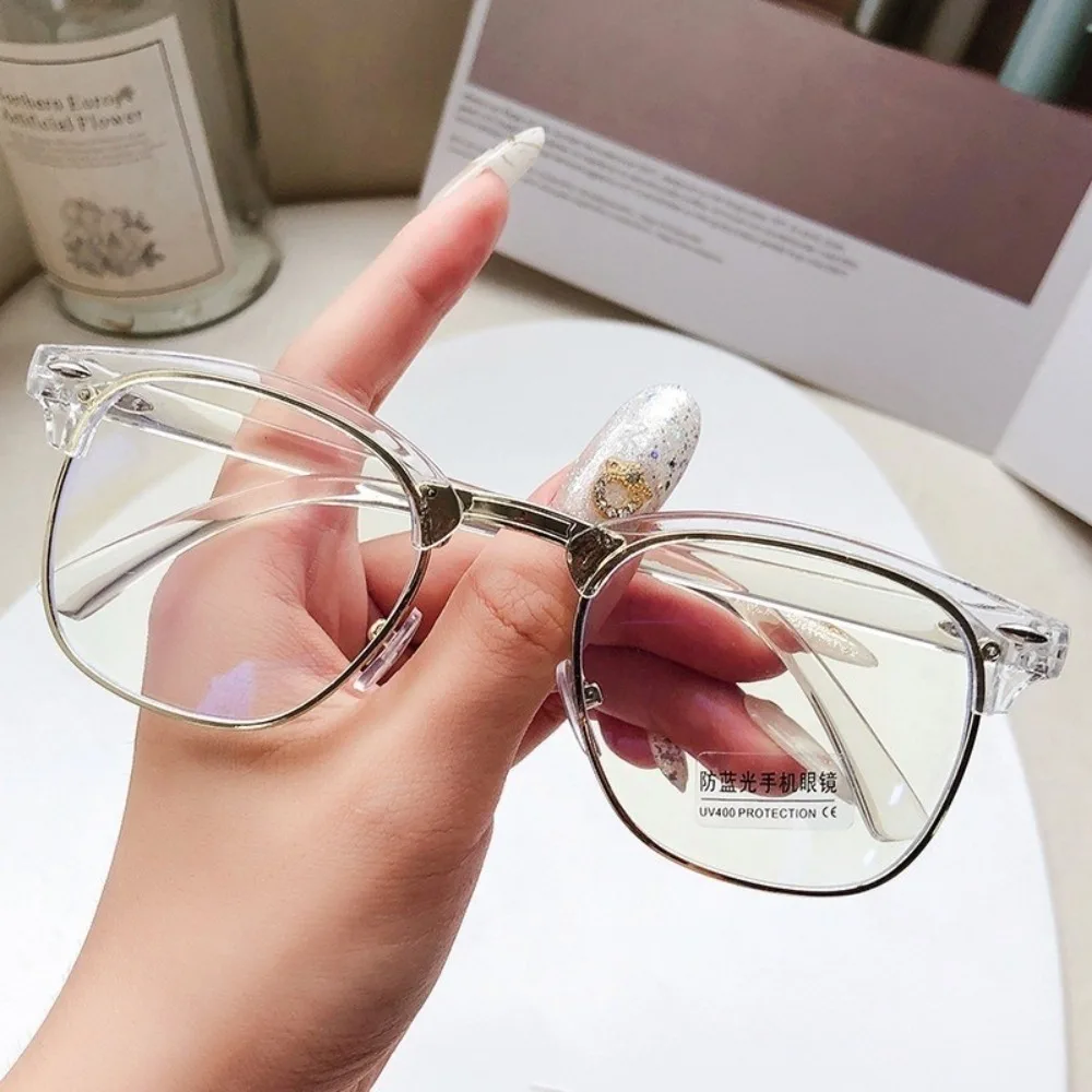 Metal Frame Anti-Blue Light Radiation Protective Glasses Female Students Removable Lenses image 4