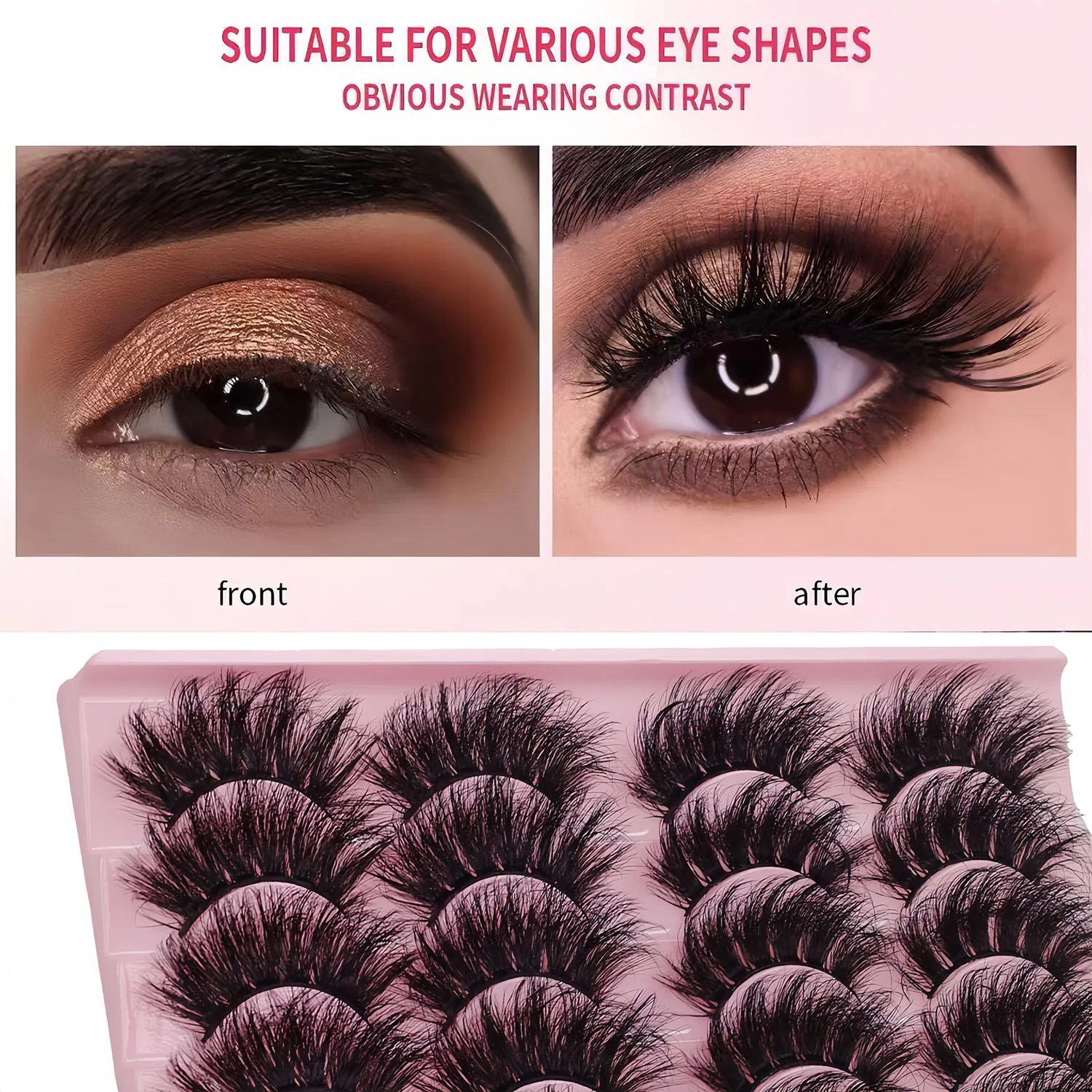 ふわふわの自然なまつげ14ペア、目に見えない乾燥感、簡単で快適、目の圧迫感なし、自然でたっぷりとした