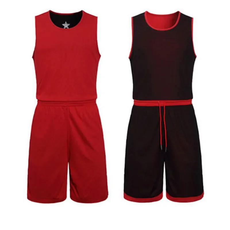 DIY basketball jerseys Set Uniforms kits Child Men Reversible Basketball shirts shorts suit Sports clothes Double-side Sportswea