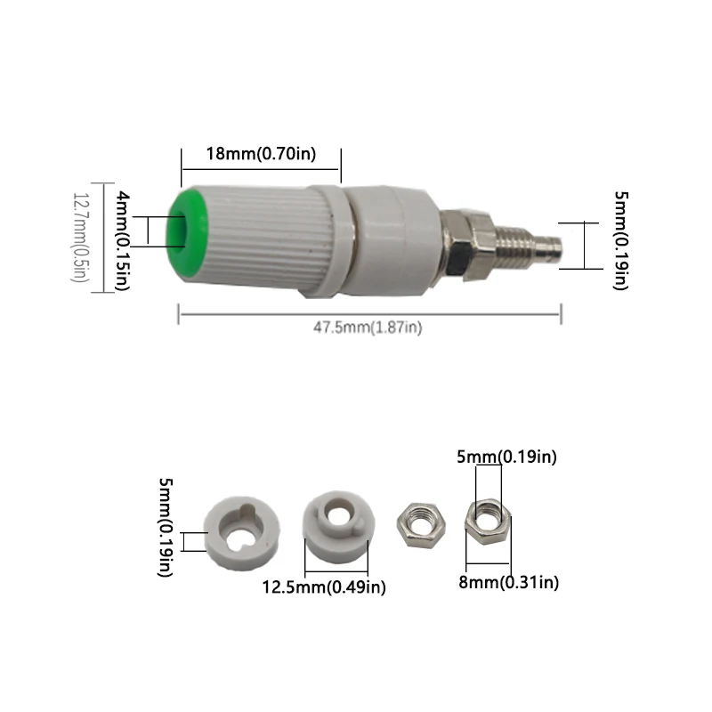 Amplificador tipo piezas de alta corriente, 5-1 M5, 30A, 4mm, conector Banana hembra, poste de encuadernación de prueba