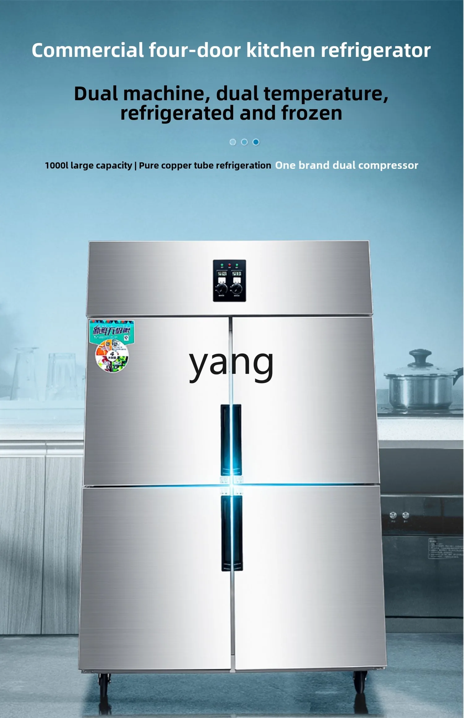 CX Commercial Vertical Refrigerated Freezer Kitchen Display Energy Saving Double Temperature Quick Freezing Freezer