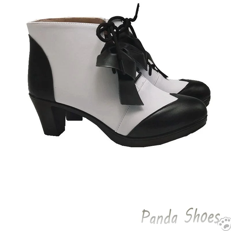 Preto mordomo ciel cosplay sapatos anime couro preto branco botas ciel phantomhive cosplay traje prop sapatos para festa de halloween