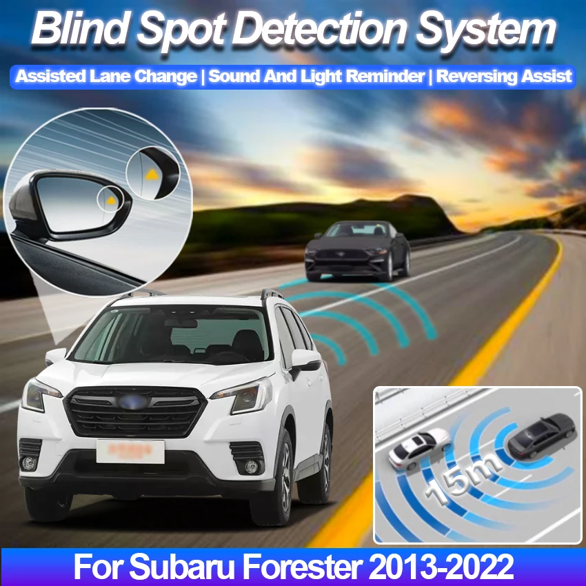 Side rearview mirror blue glass lens with Blind spot system For Subaru Forester 2013-2022 car mirror BSA BSD BSM