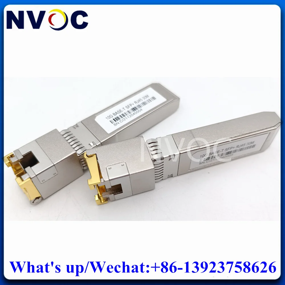 

5Pcs 10Gbps SFP+ Ethernet Fiber Transceiver Module SFP-10G-T Copper 10GBASE-T RJ45 30M for Cisco/Mikrotik Optic Switch