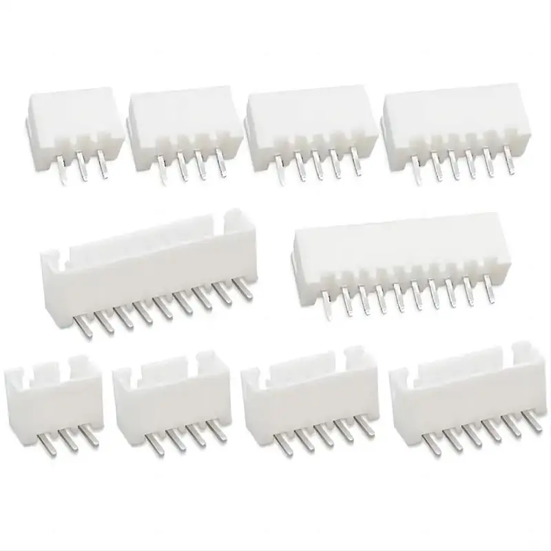 100Pcs JST XH2.54 2/3/4/5 Pin Straight Needle Terminals Plastic Shell Male Plug XH 2.54 2P 3P 4P 5P-14P 100Pcs