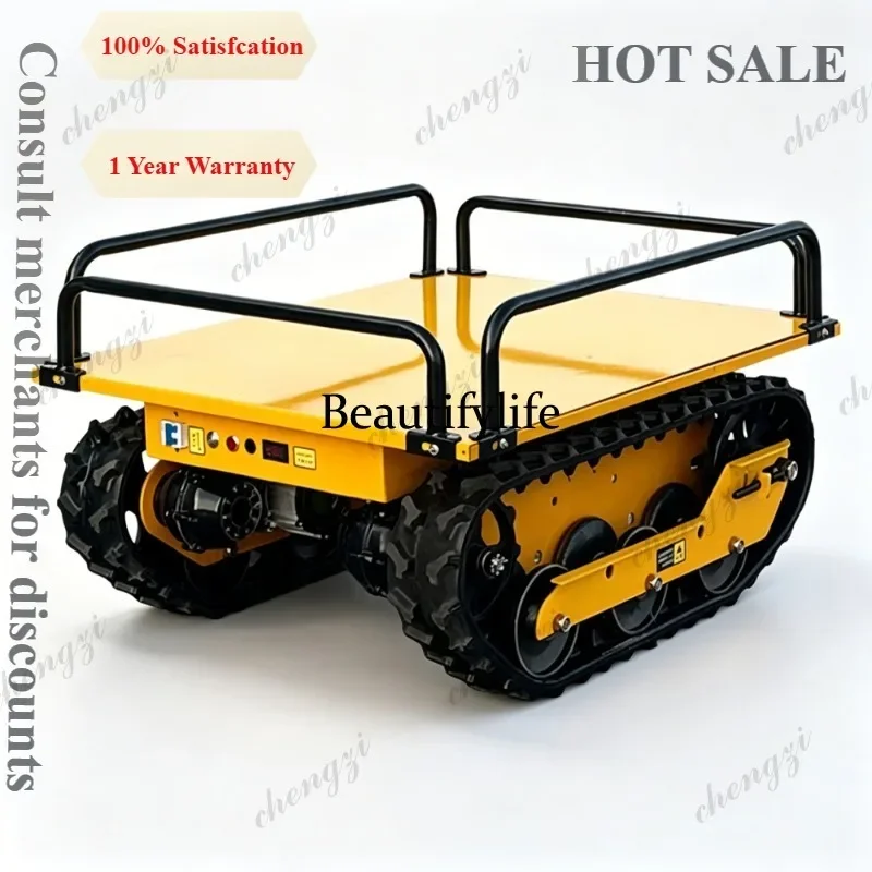 a55  Remote Control Track Chassis Assembly Rubber Steel Crawler Base All Terrain Climbing Carrier Heavy Engineering Transport Ge