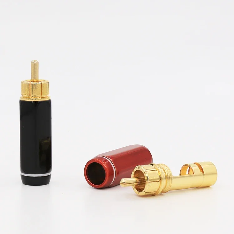 VR002 4pieces 24K Gold Plated High Performance audio RCA Plug 4/pcs