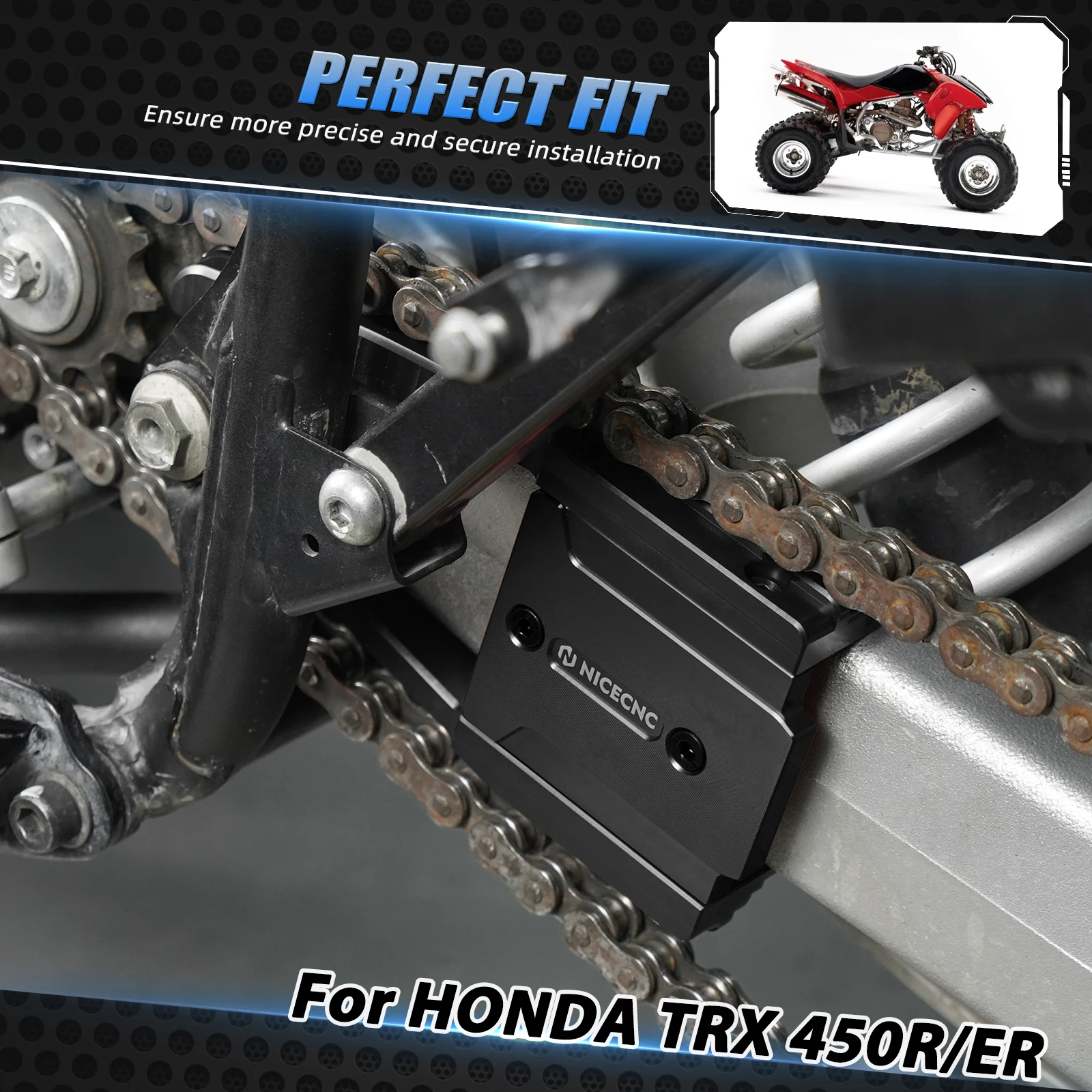 

NICECNC Swingarm Защитная направляющая буфера цепи для ATV HONDA TRX450R 2006-2009 52170-HP1-000 алюминиевый нейлон TRX450R TRX450ER