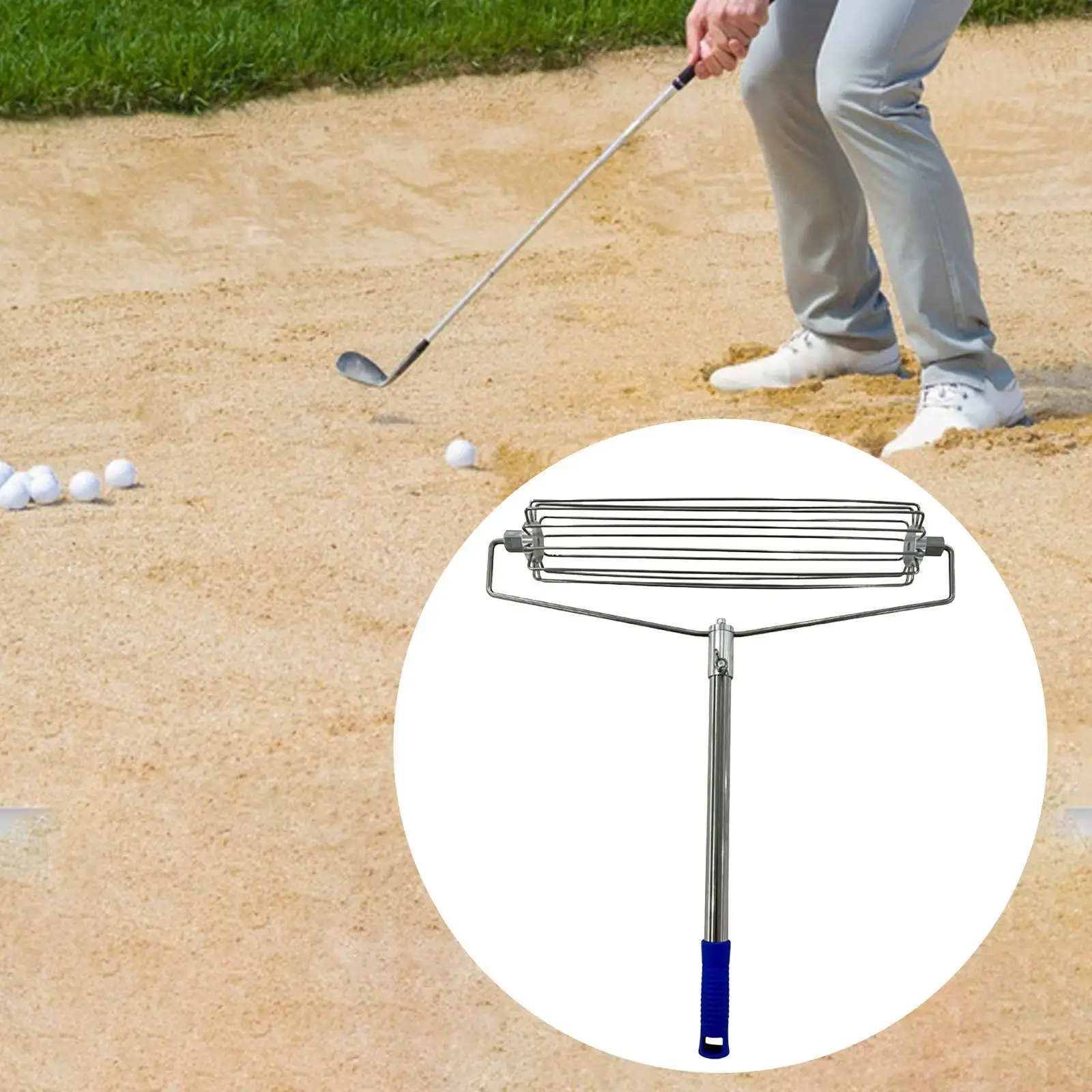 

Long Jump Sand Rake Golf Club Equipment for Gardening Flower Beds Backyard