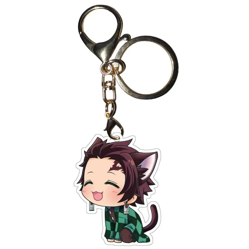 Demon Slayer Keychains Kamado Tanjirou Nezuko Kochou Shinobu Diy Acrylic Action Toy Figures Anime Game Collection Pendant Gift