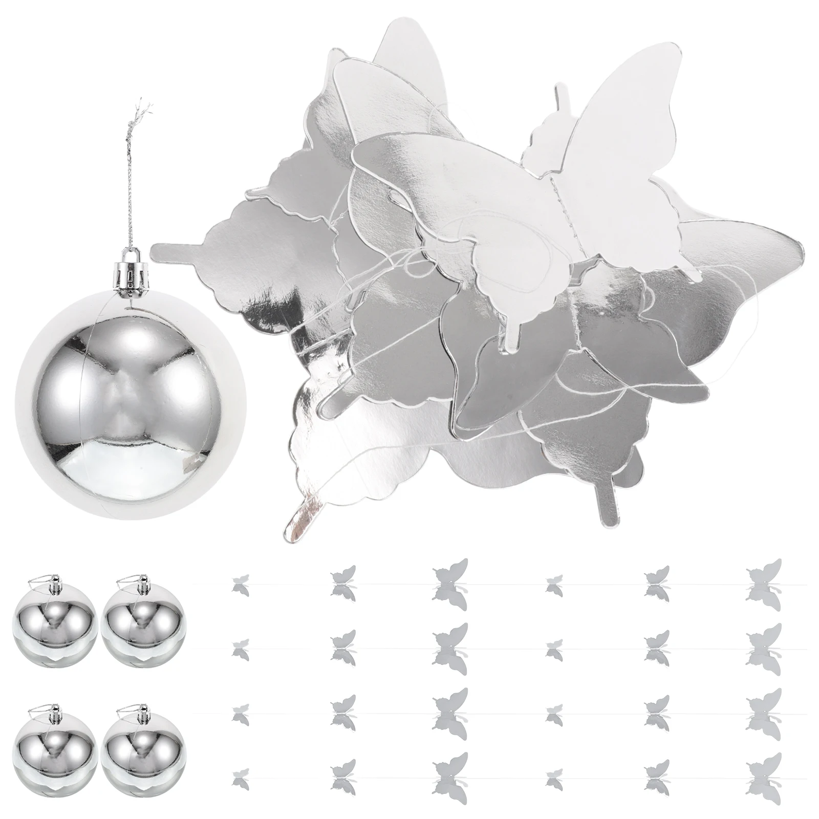 

12Pcs Butterfly Ceiling Hanging Decorations Shiny Ball Ornaments Bright Festive Party Room Decor for Special Occasions