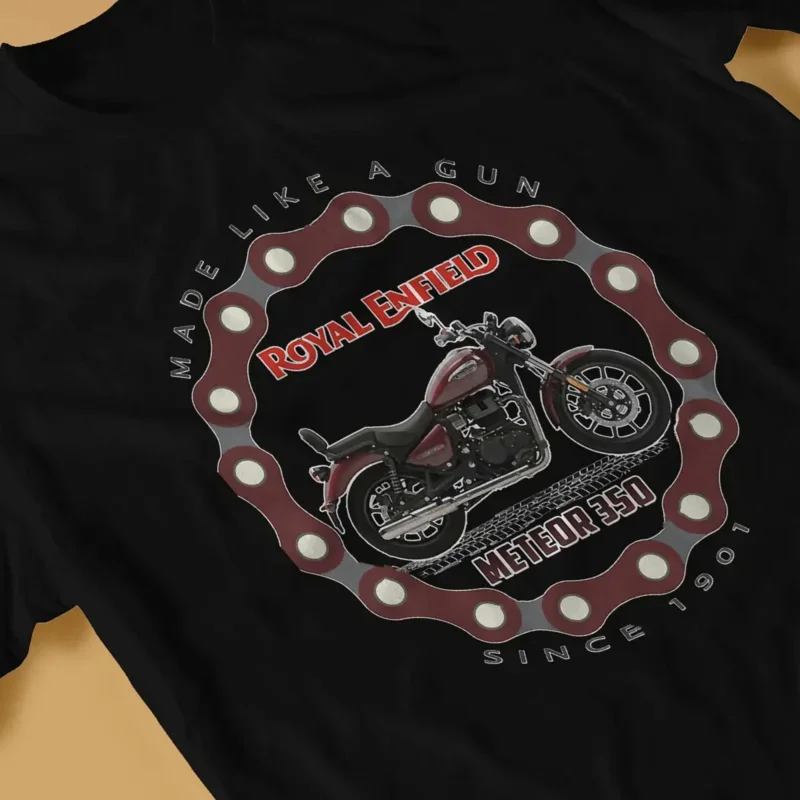 Royal Enfields Meteor Motorrad T-Shirt für Männer eines der britischen Retro Motorräder Vintage Baumwolle T-Shirt T-Shirts