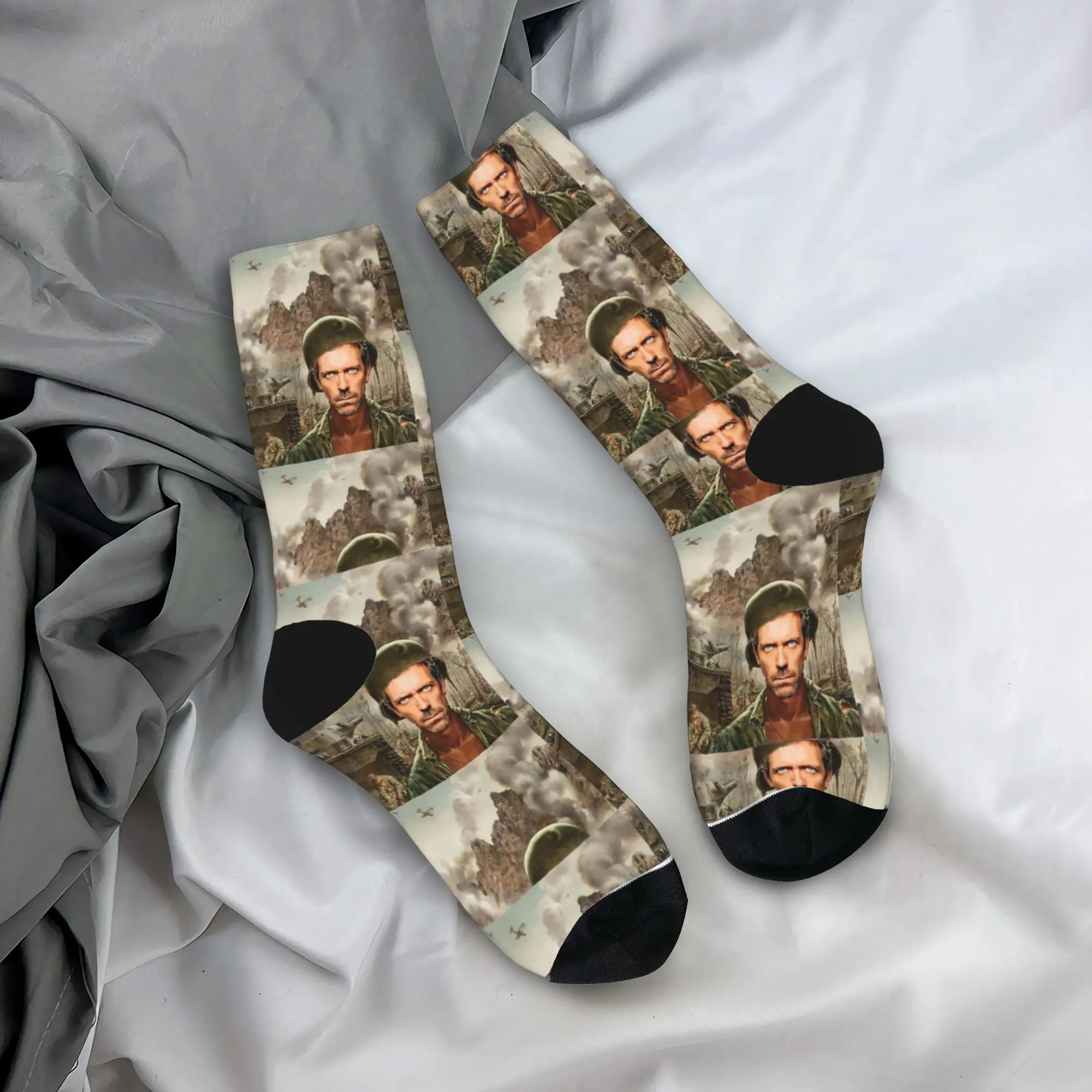

Носки Dr House 1000 Yard Stare с принтом, противоскользящие носки для пар, мягкие дышащие зимние забавные велосипедные носки