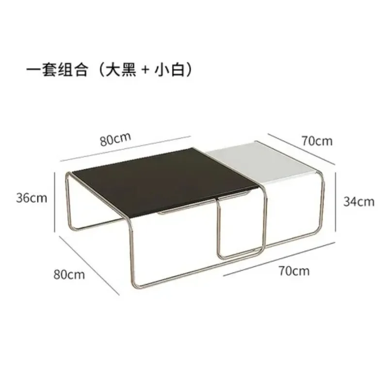 

Mid-Century Modern Coffee Table with Stainless Steel Frame Small Space Living Room Centerpiece Minimalist Home Decor Furniture