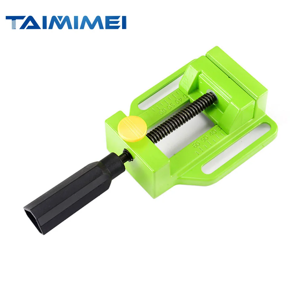 2.5 Inch Bench Flat Vise Tong Multifunction Aluminum Drill Press Vise Table For Milling Engraving Woodworking Power Tool