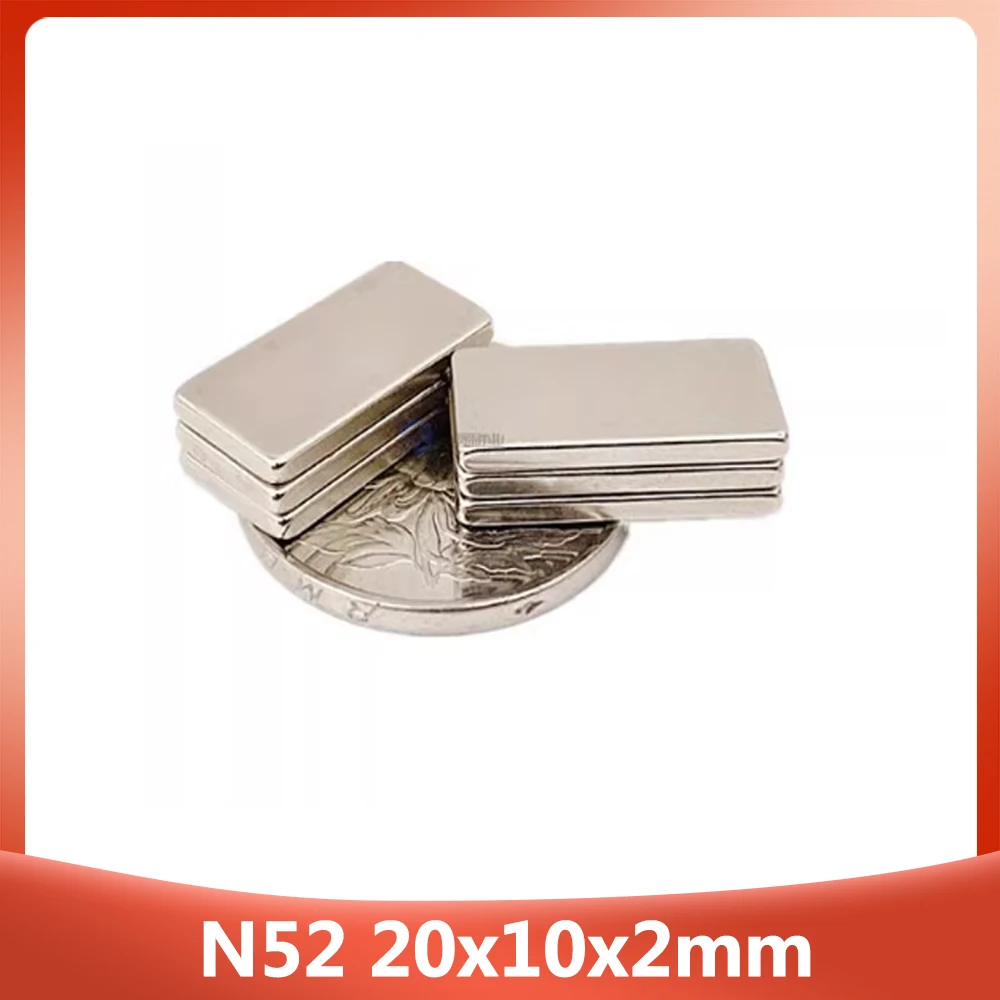 N52 20x10x2 MM Super Strong Rare Earth Magnet 20mm X 10mm Block Rectangular Magnets 20x10x2MM Permanent Neodymium Magnet 20*10*2