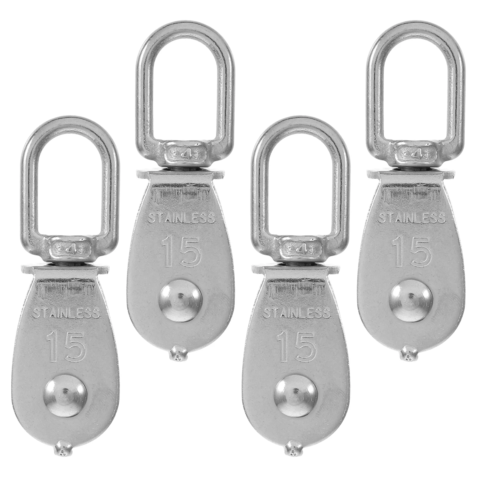 4 Pcs Pulley Roller Lifting Crane Swivel Hook Weight System Wire Rope Gym Attachments Single