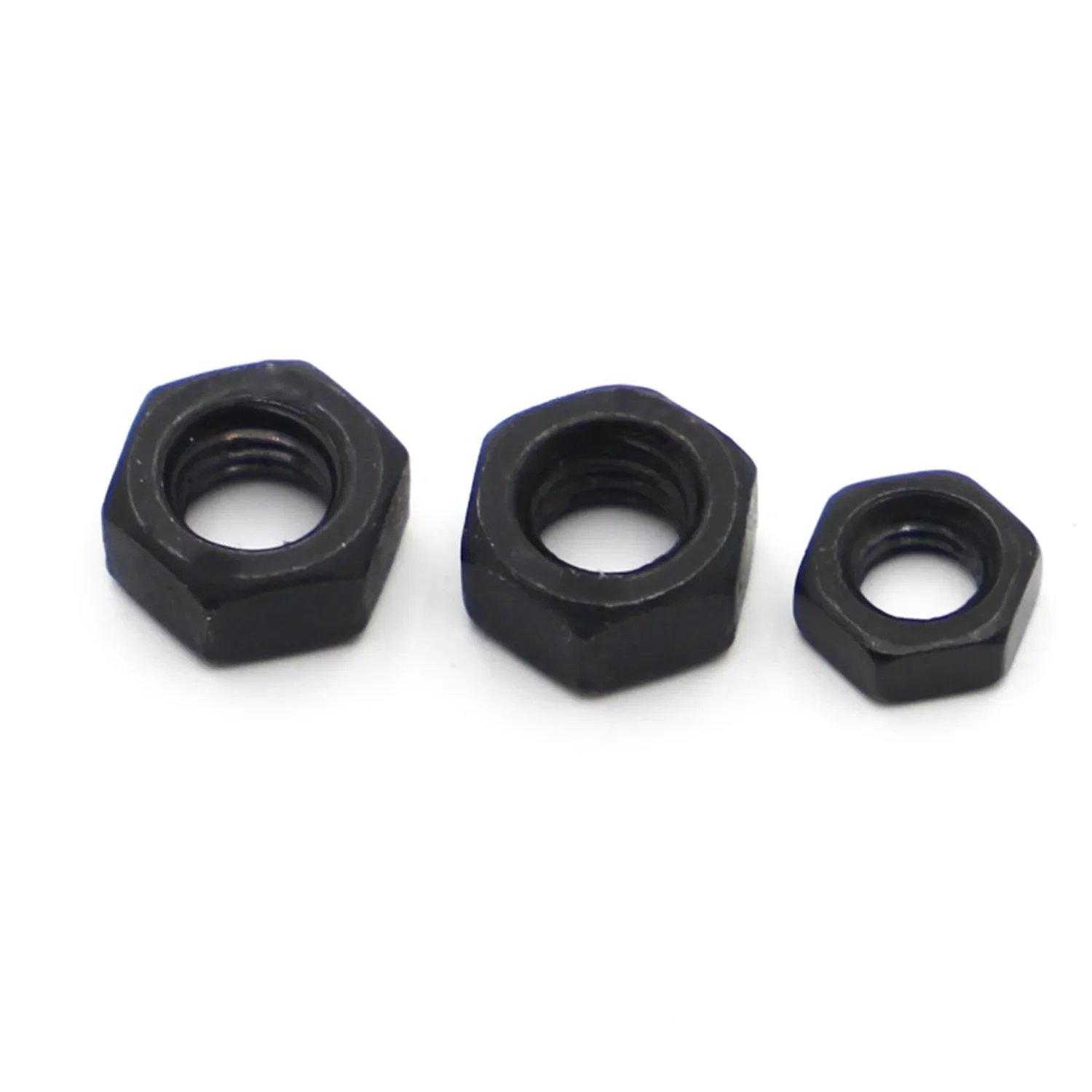 1/2/5/10/50pcs DIN934 Hexagon Nut M2 M2.5 M3 M3.5 M4 M5 M6 M8 M10 M12 M16 M18 M22 M24 Black Grade 8.8 steel Hex Nut