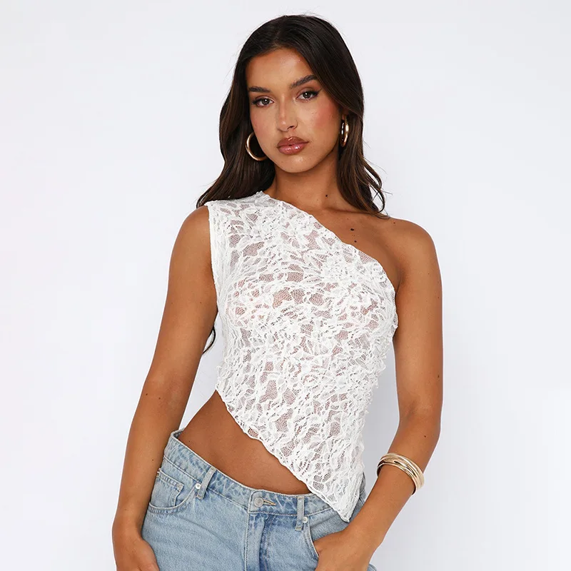 

Summer New Women Clothes Solid Color Baring Waist Asymmetrical Side Collar Sleeveless Top Fashionable And Stylish Female Attire
