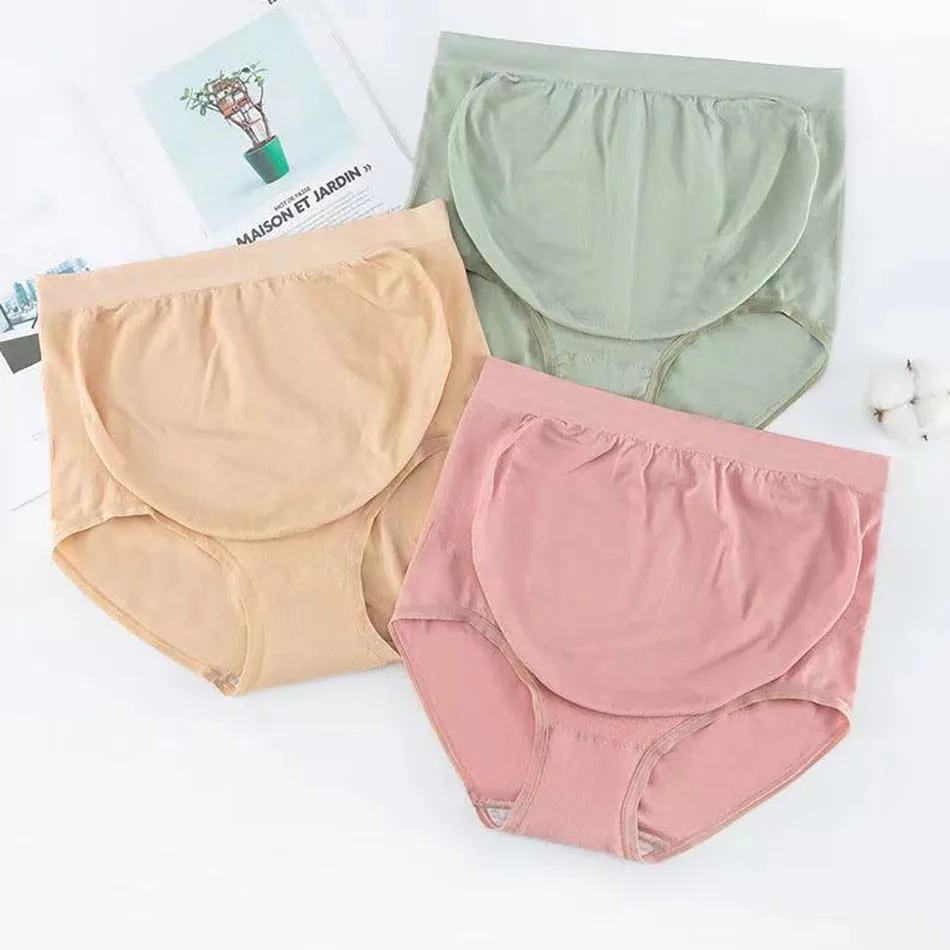 Culotte de soutien du ventre taille haute pour femme enceinte, sous-vêtement sans couture en coton à l'entrejambe, pour un ajustement discret et confortable