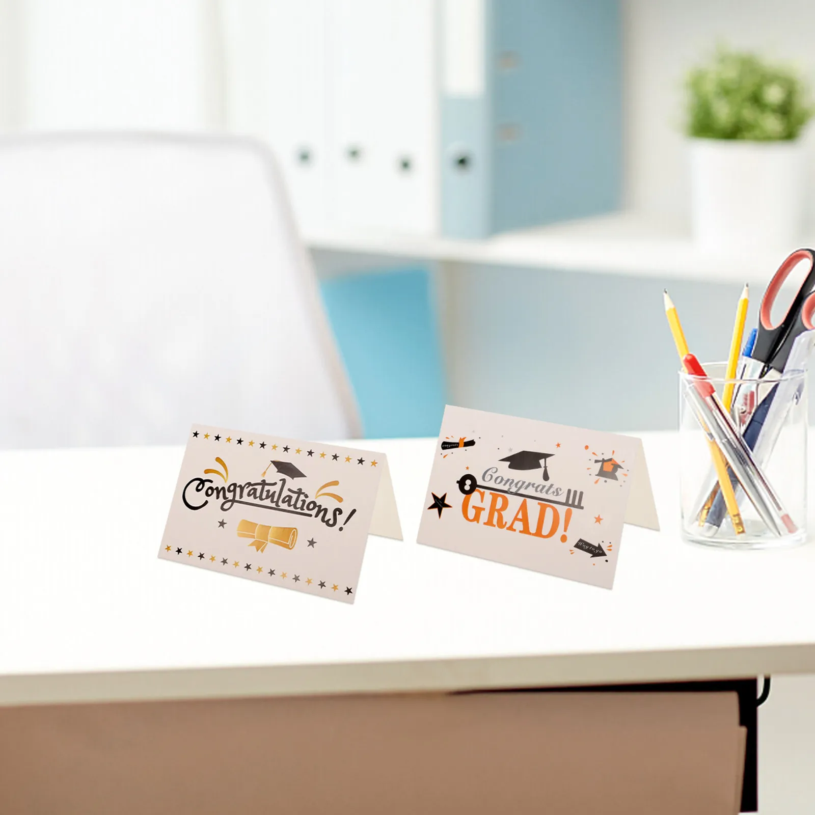 

6Sets Graduation Cards with Envelopes Elegant Design Graduation 2024 Party Supplies Grad Gift Greeting Cards for Students