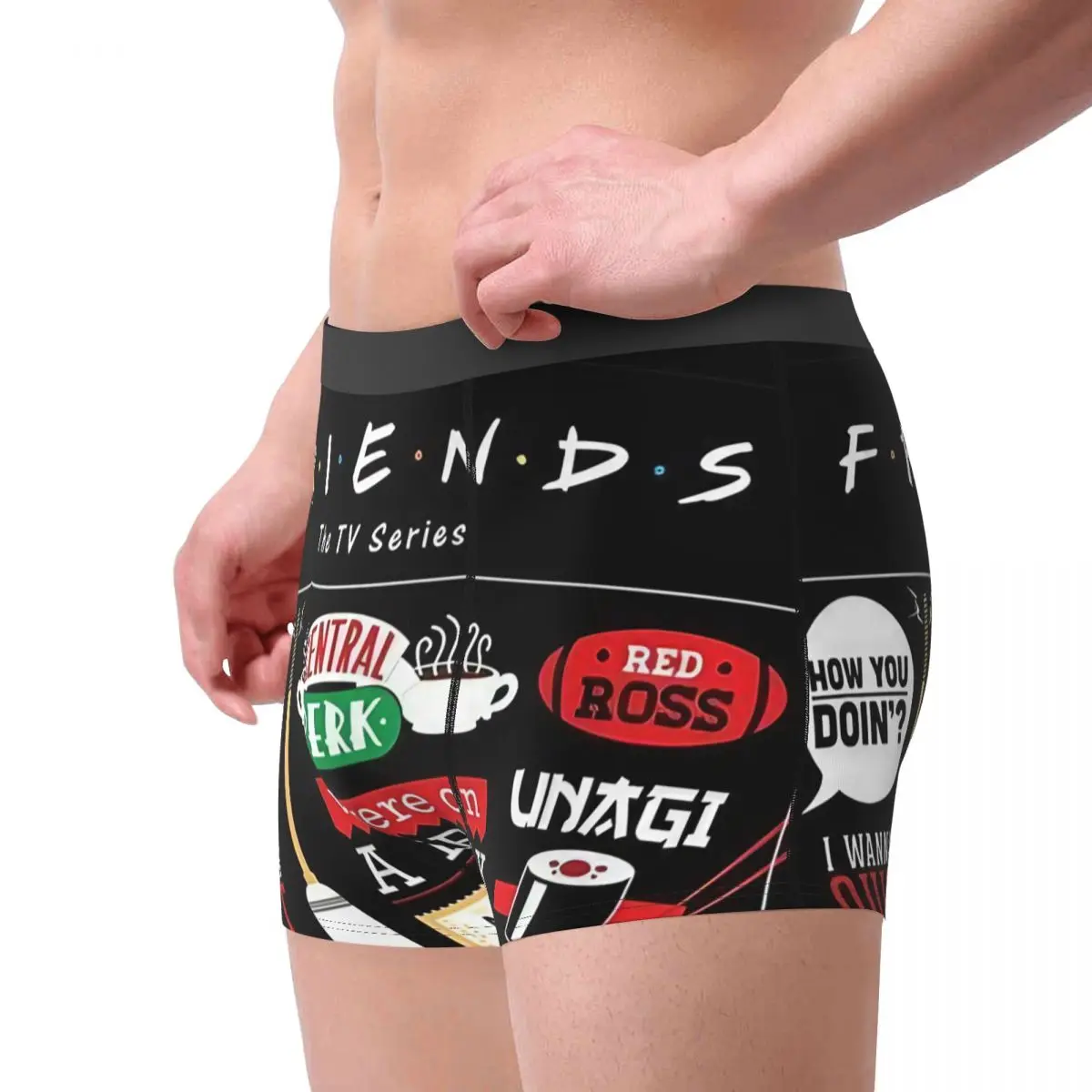 الأصدقاء برنامج تلفزيوني الملابس الداخلية التلفزيون الحقيبة عالية الجودة جذع طباعة الملاكم موجز تنفس رجل سراويل حجم كبير 2XL