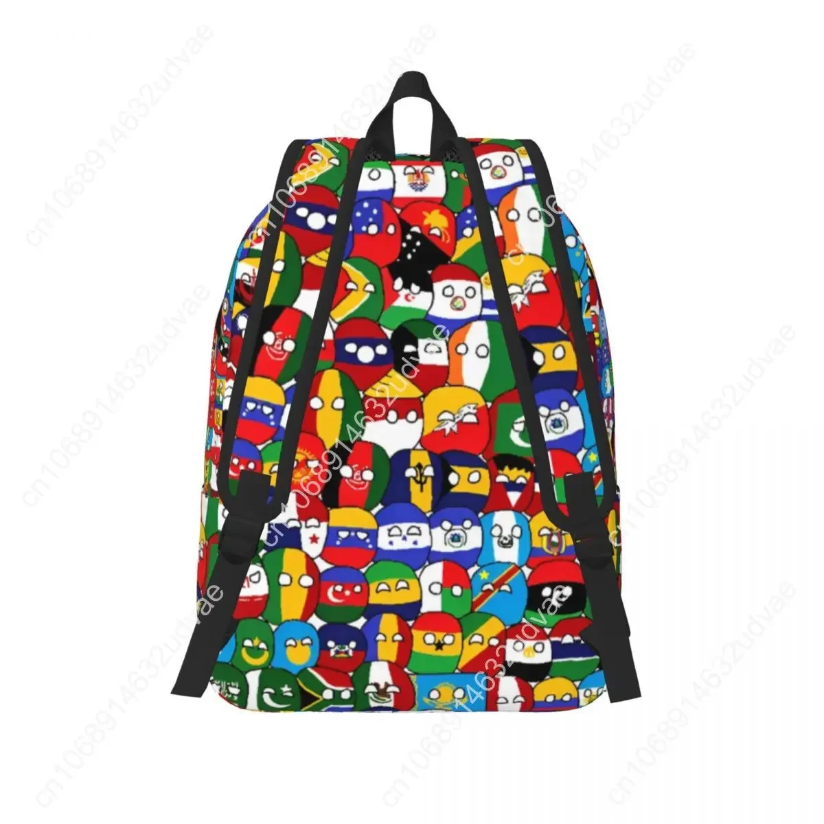 Tas Ransel Kartun Countryball Tas Buku Sekolah Tas Kanvas Negara-Negara Dunia Tas Taman Kanak-Kanak Prasekolah