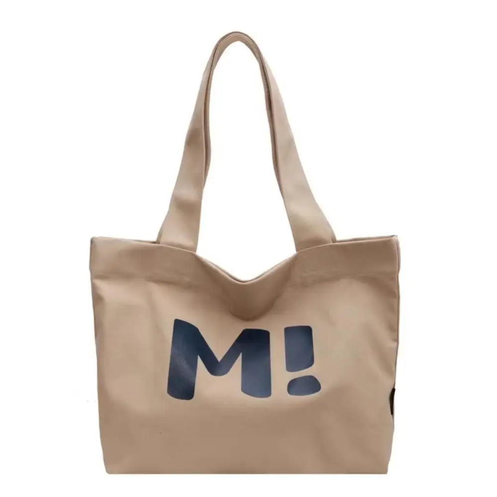 Letter Printing Canvas Tote Bag Casual Multifuntional Japanese Style Student Shoulder Bag Large Capacity Shopping Bag