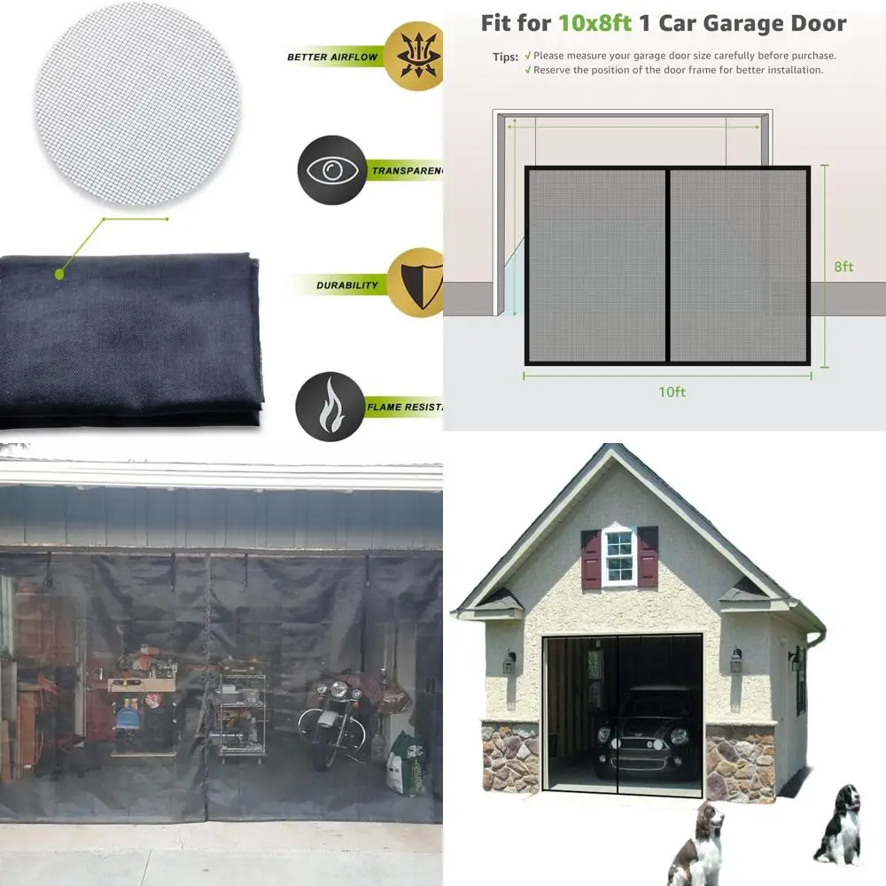 

1-автомобильная дверь из стекловолокна, 10x8 футов, магнитная застежка, сверхмощная, самосекурирующаяся, выдвижная, против животных, простая установка