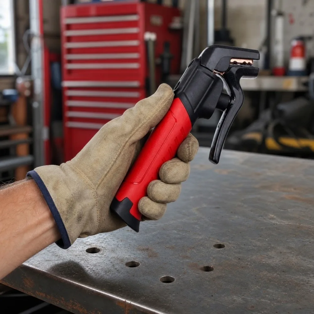 

Heat Resistant Welding Tongs Heavy Duty Insulated Handle Welding Electrode Holder 600A Labor-Saving Design