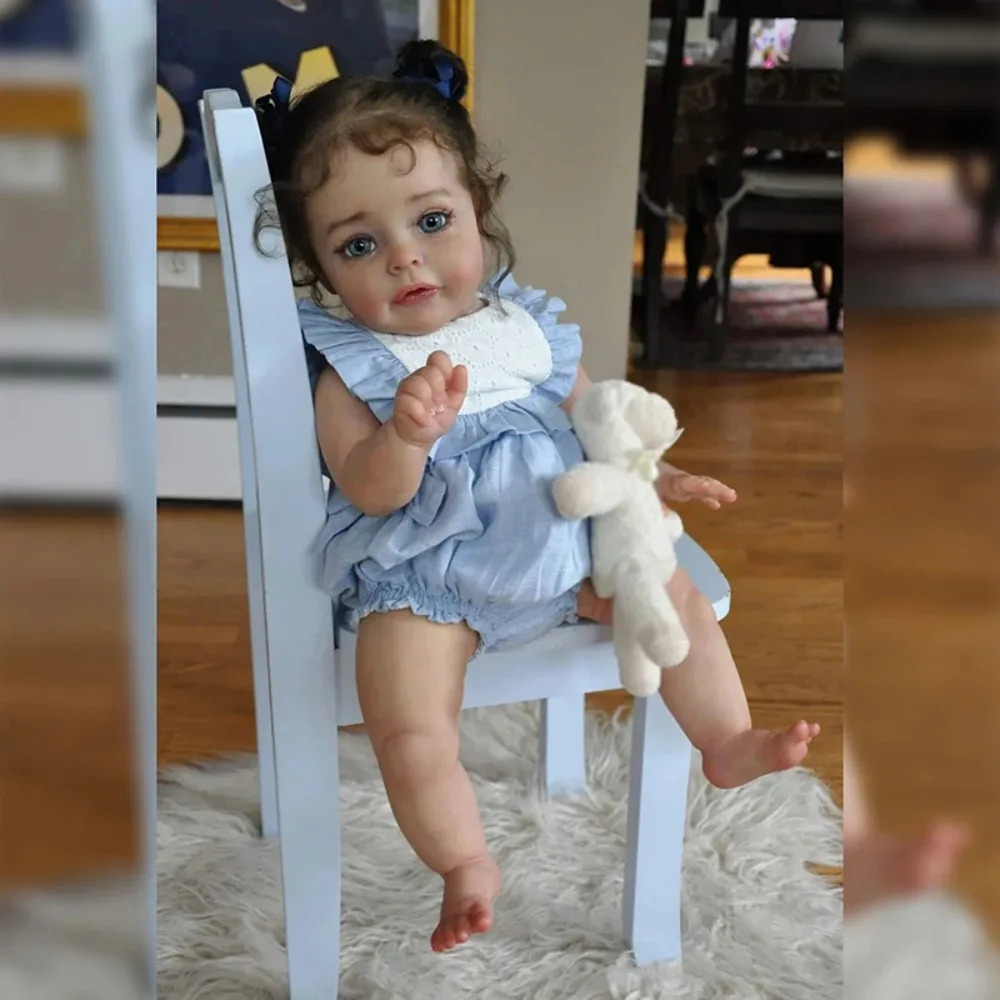 60 سنتيمتر تولد من جديد دمية طفل طفل سو سو تفاصيل اليد اللوحة ثلاثية الأبعاد الجلد مع الأوردة المرئية Bonecas Bebes تولد من جديد دمى الفن اليدوية