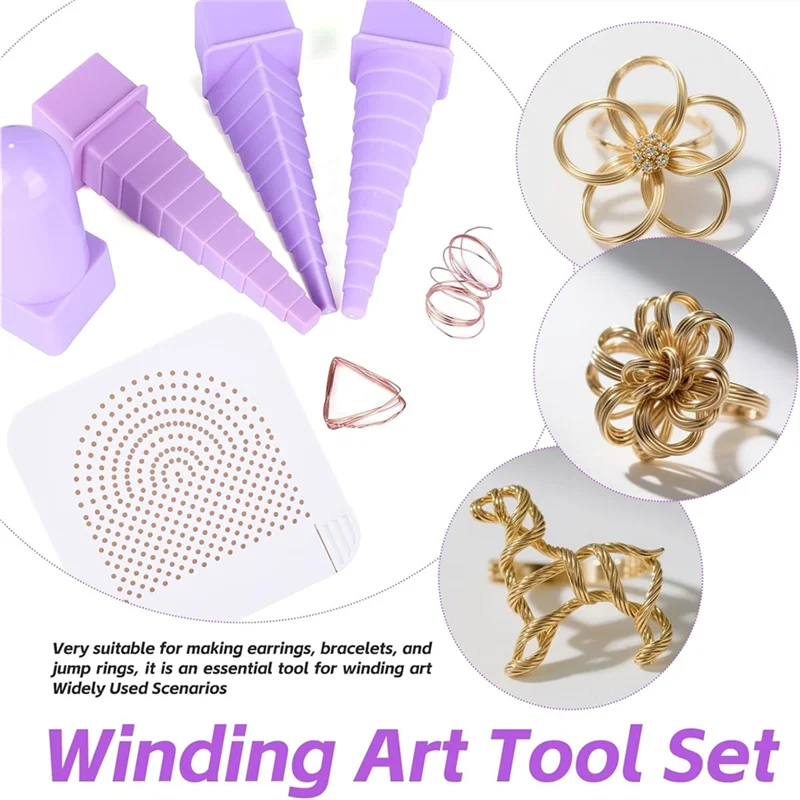 ABGH-مجموعة تغليف الأسلاك لصنع حلقة القفز الديكور مجوهرات سلك الانحناء تهزهز لفائف تهزهز أداة اللف أداة المكشكش الفك كماشة #4