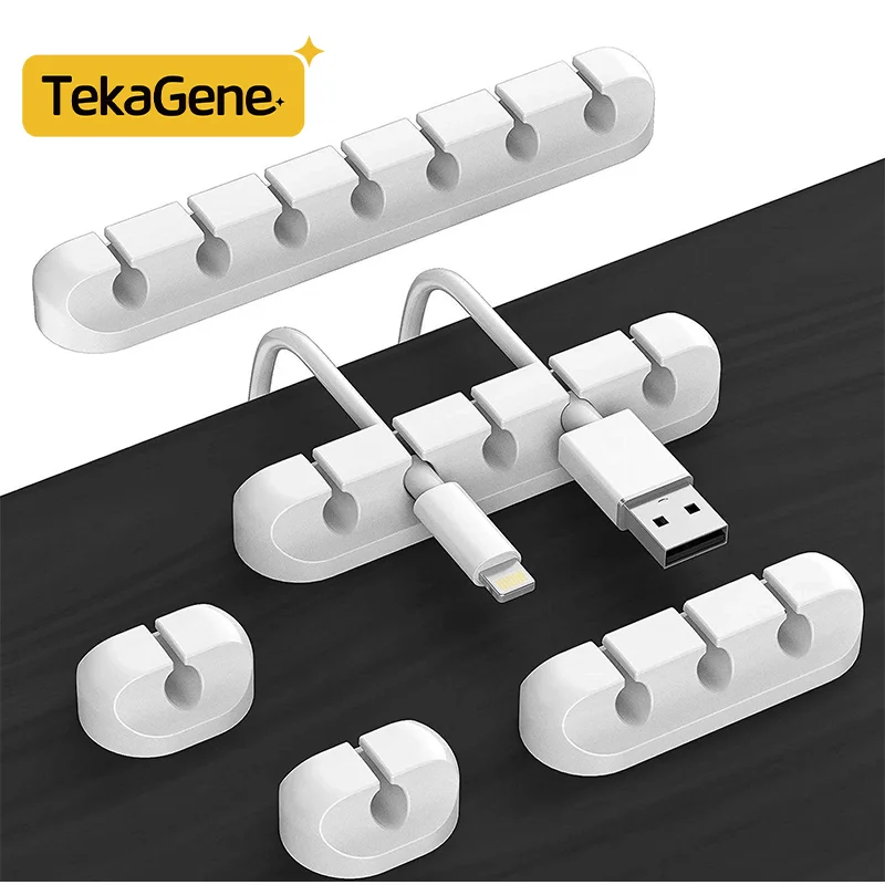 Portacavi per la gestione dell\'organizzatore dei cavi avvolgicavo USB flessibile fermacavi in Silicone ordinato supporto per Organizer per cavi per