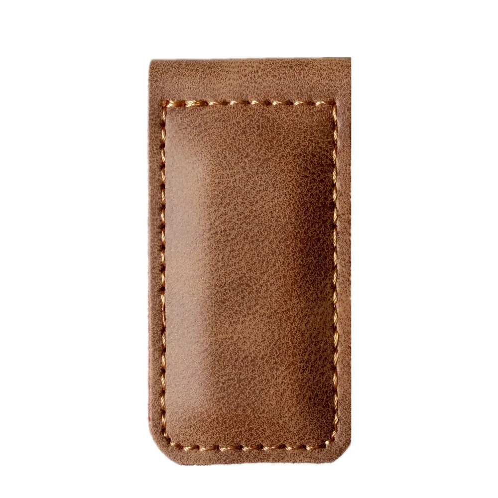 Schlanker magnetischer Geldclip aus PU-Leder, Visitenkartenhalter für Herren – Detail 7