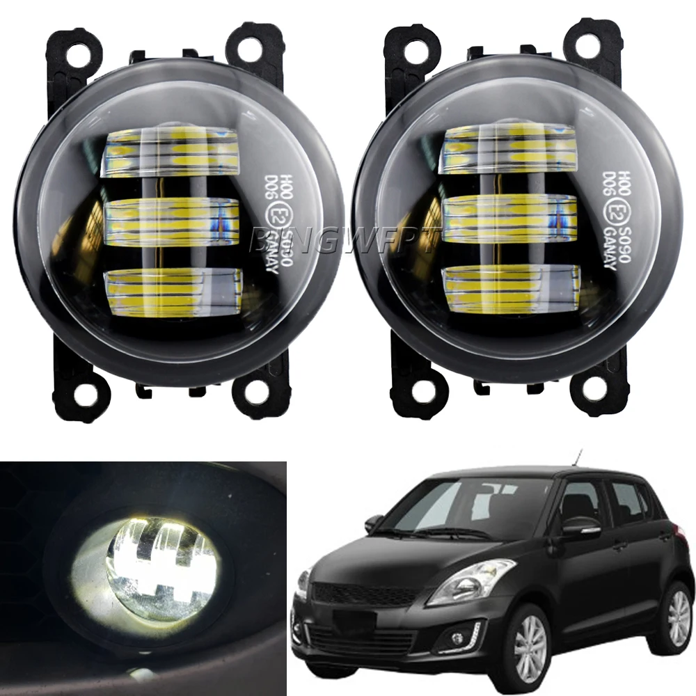 2PCS For Suzuki Swift MZ EZ Hatchback 2005-2015 Car Styling H11 LED Fog Light Angel Eye Daytime Running Lamp DRL 12V