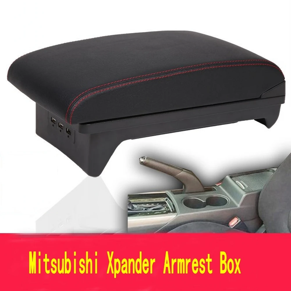 

For Mitsubishi Xpander armrest box central Store content Storage box with cup holder USB interface