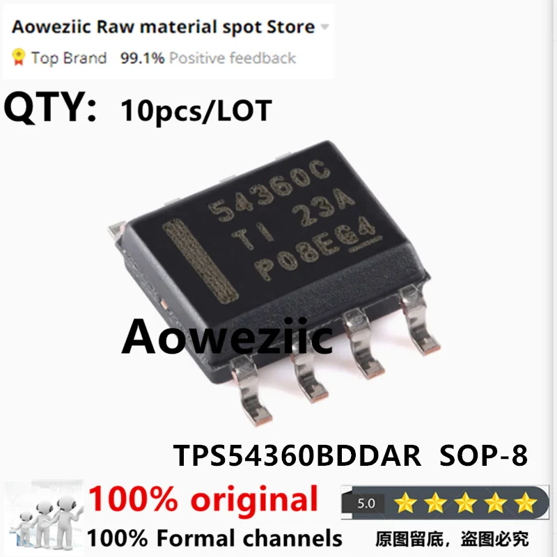 Aoweziic 2023+ 100% جديد مستورد أصلي TPS54360BDDAR 54360C SOP-8 رقاقة تحويل تيار مستمر/تيار مستمر